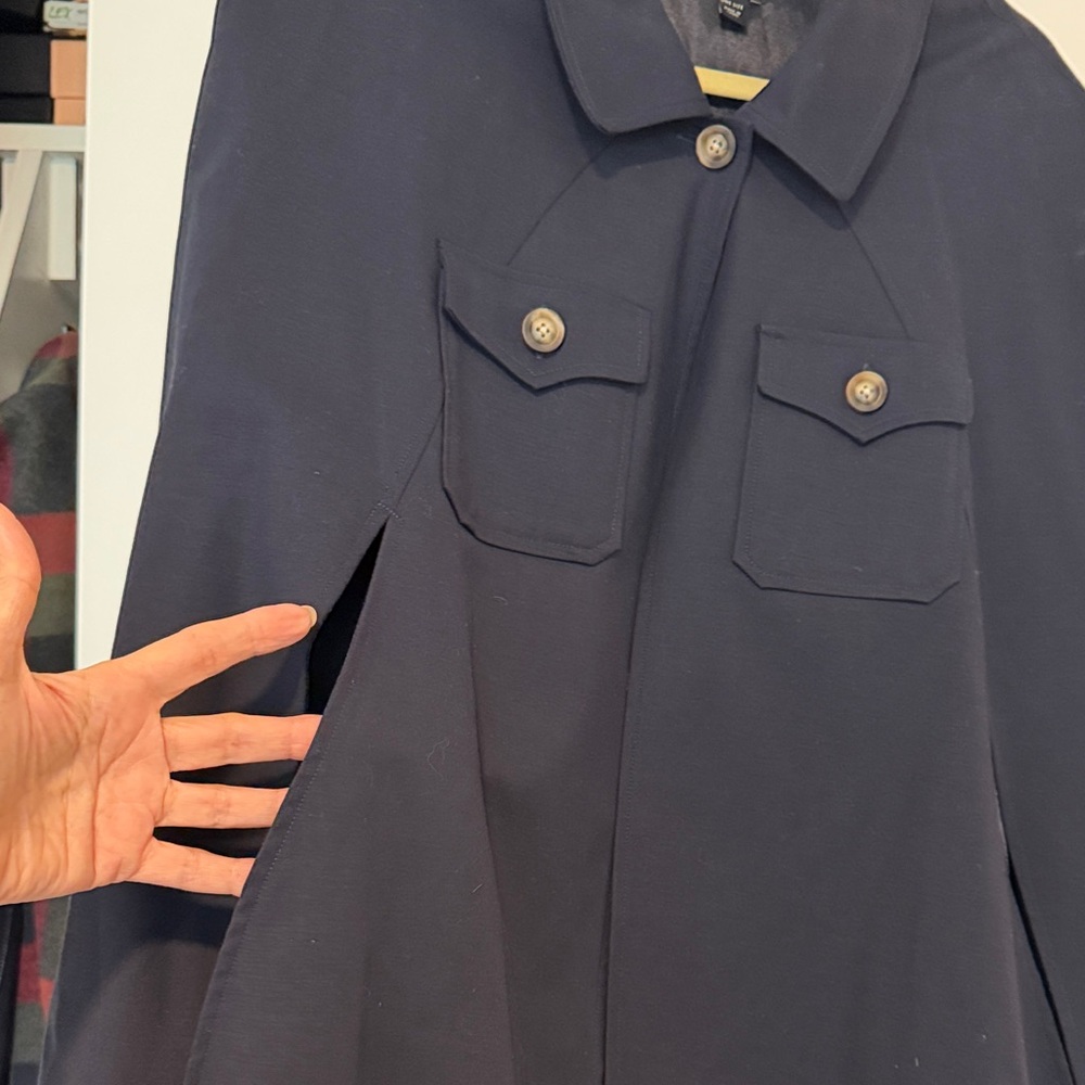 Ann Taylor Navy Cape Jacket